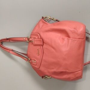 Coach leather bag Coral Color Guc